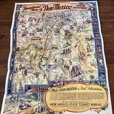 VTG Recreational Map Of New Mexico Land Of Enchantment 1952 Ephemera Tourism