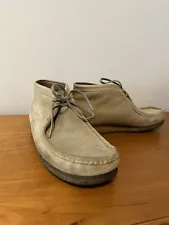 Clarks Originals Wallabee Boots Tan Dark Sand Suede Chukka Crepe Sole Size 13 M