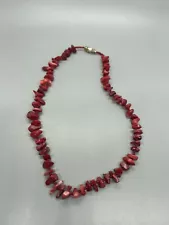 Native American Style Necklace Seed Bead Red Beautiful