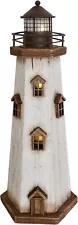 Wood Lighthouse Decor with Light, Decorative Wooden Lighthouse Home Decor