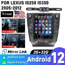 FOR LEXUS IS250 IS350 2005-2012 ANDROID 12 APPLE CARPLAY CAR STEREO RADIO GPS BT