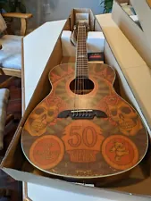 New Alvarez Grateful Dead 50th Anniversary Acoustic Guitar Montage Orig Box #132