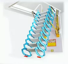 Used 9.84Ft Folding Attic Ceiling Ladder Loft Wall Ladder Stairs Ceiling Mount