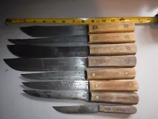 TRU EDGE ONTARIO OLD HICKORY KNIFE CO LOT OF 8 KITCHEN CARBON KNIVES L@@K