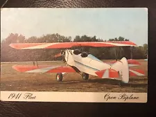 Vintage 1950’s 1941 Fleet Open Biplane Airplane Postcard Plane WWII TRAINER