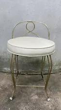 Vintage George Koch Sons (?) Hollywood Regency Vanity Chair - Gold & Ivory