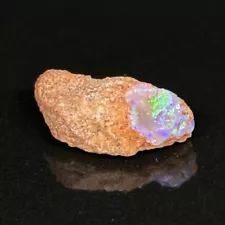 Glimmering Mexican Fire Opal Specimen With Rare Blue Fire Formation