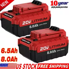 2PACK 20 Volt Lithium-Ion 8.0Ah Battery for PORTER CABLE 20V Max PCC680L PCC685L