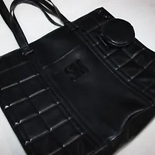 RARE Steve Madden BFRANKLIN Black Large Business Casual Tote Bag Faux Leather