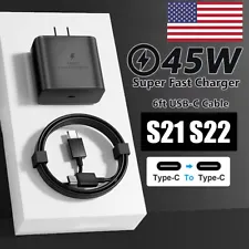 45w Type USB-C Super Fast Wall Charger +6FT Cable For Samsung Galaxy S20 S21 S22