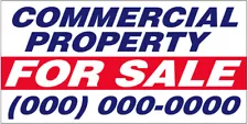 20x48 COMMERCIAL PROPERTY FOR SALE Vinyl Banner CUSTOM Sign (add your phone #)