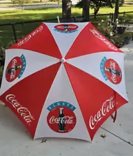 Coke Beach Picnic Umbrella Always Coca Cola logo Vintage 1998 W Carrying Bag NOS