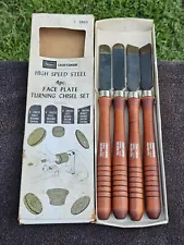 Vtg Sears Craftsman High Speed Steel Face Plate Lathe Wood Chisels Set USA 92869