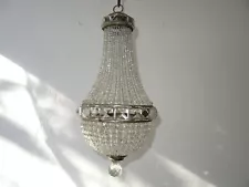 ~Beautiful Czechoslovakian Crystal Beaded Empire Dome Chandelier circa 1900~