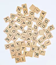 65 Solid Wood Scrabble Letter Tiles ~ Crafts Scrapbooking Hobbies Decorations