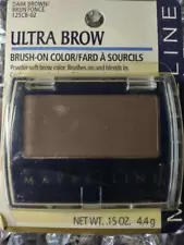 ONE (1) Maybelline ULTRA Brow Brush-On Color DARK BROWN 125CB-02 Carded & Sealed