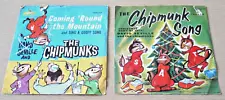 THE CHIPMUNKS 45 RPM Records The Chipmunk Song & Sing a Goofy Song Pic Sleeves