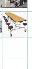 Lot of Used School Cafeteria Furniture - Mobile Foldable Lunchroom Table