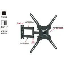 Full Motion TV Wall Mount Swivel Bracket for Vizio TCL 13 32 37 40 42 47 50 Inch