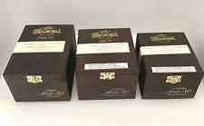 WOW! 3 BEAUTIFUL DARK WOOD CIGAR BOXES BALMORAL SPRING-LOADED CLASP HUMIDOR EUC!