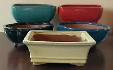 NEW ITEM! 8" Deep Glazed Ceramic Bonsai Pot. Choose from several styles and colo