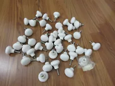 HOME DEPOT, WHITE PORCELAIN CABINET/DRAWER PULLS 48 TOTAL