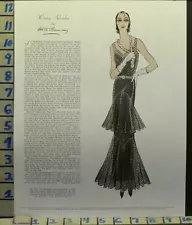 1930 DRESS GOWN CHIC EVENING NET SEXY BLACK FASHION ADAG25