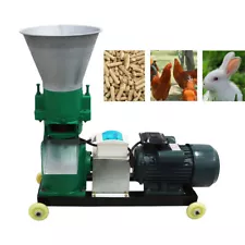 220V Chicken Feed Pellet Mill Machine w/ 4mm Disc for Farm Duck/Goose/Rrabbit