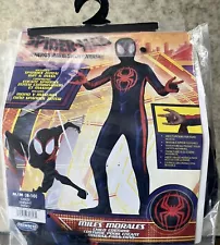 Spider-Man Miles Morales Bodysuit w/ Mask Costume, Halloween, Kids Size 8-10