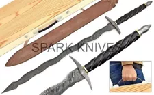 SPARK CUSTOM HANDMADE DAMASCUS EXQUISITE HUNTING KRIS VIKINGS SWORD W/SHEATH