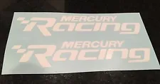 Mercury Racing 2014 NEW WHITE Sticker Race Boat Outboard DECAL YOU GET 2