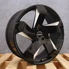 Strada Coltello Gloss Black 22x9 +15 5x115 Wheels Set of Rims (For: Honda Civic)