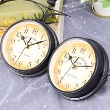 Vintage Double Sided Wall Clock Mounted Two Kitchen Decor Child