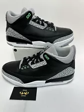 Nike Air Jordan 3 Retro Wolf Gray Green Glow CT8532-031 Men's Size 10 No Lid