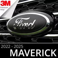 2022-2025 Ford Maverick Logo Emblem Insert Overlay Decals MATTE BLACK (Set of 2) (For: Ford)