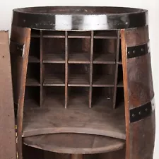 Whiskey Barrel Mixed Bar Antique Furniture Cabinets display Lazy Susan wine rack