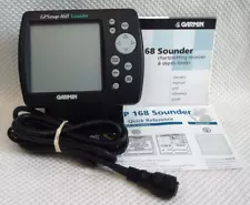 GARMIN GPSMAP 168 SOUNDER CHART PLOTTER FISHFINDER GPS DISPLAY w PWR MOUNT BOOKS