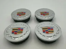 4pcs 66mm Silver Acrylic Wheel Center Hub Caps Emblem For Cadillac ATS XTS SRX (For: Cadillac SRX)