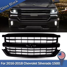 For 2016 2017 2018 Chevrolet Silverado 1500 Z71 Front Upper Grille Gloss Black (For: 2018 Chevrolet Silverado 1500)