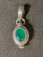 Poison Pendant Emerald 925 Sterling Silver Pendant Jewelry 2421