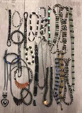 Hematite Stone Costume Jewelry Lot w. Multicolor Necklaces Bracelets