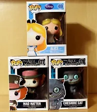 LOT THREE (3) FUNKO POP! FIGURES*ALICE IN WONDERLAND*MOVIE & ANIMATED