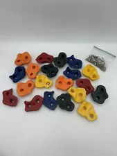 20pc Hold Grips Grip For Kids Playground Rock Climbing Wall + Hardware DIY EUC