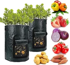 7 Gallon Vegetation Grow Bags Potatoes/Vegetables Planter Handles & Flap 5 Pack