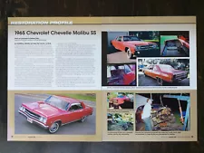 1965 Chevrolet Chevy Chevelle Malibu SS 6-Page Original Color Article 823