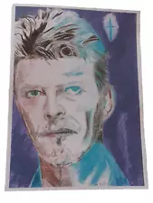 David Bowie Print Portrait of original by Artist L Tully A5 Size Unique Gift