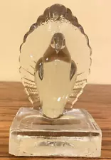 Indiana Glass 6.25” Pigeon Bird Figurine Bookend Pouter Clear Heavy Thick READ