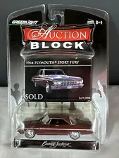 Greenlight Auction Block 1964 Plymouth Sport Fury Maroon 1/64 Diecast