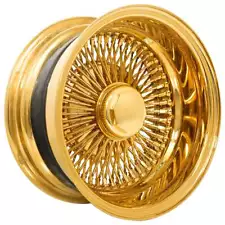 13 14" LA WIRE WHEELS REVERSE 100-SPOKE STRAIGHT LACE GOLD TRIPLE PLATING (1pc)