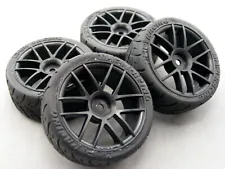 Vintage HPI Nitro RS4 Racer RTR EVO 18SS Mounted X-Pattern Tires & Black Wheels